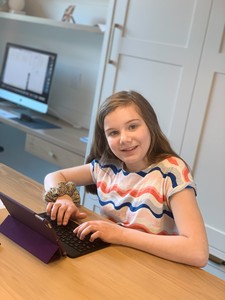 Tessa doing school work