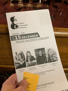 Program and ticket for LCO performance.