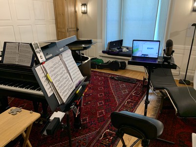 Tessa's setup for Interlochen Online camp