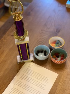 Tessa celebrating 3000 days of consecutive practice.